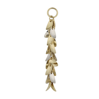 Chi xing 18k gold contrast color leaf tassel wind chime pendant sweet, fresh and smart earrings necklace jewelry diy accessories contrast color/single customized