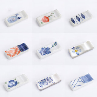 Chopstick holder japanese-style ceramic retro creative chopstick holder household chopstick holder chopstick pillow chopstick holder spoon selected chopstick holder 9 pack a set discounted price