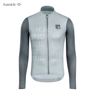 Santic spring and summer cycling long-sleeved mountain road bicycle sweat-wicking breathable cycling jersey top men penrose gray top xl