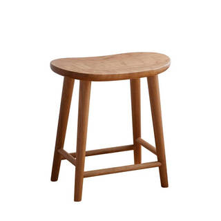 Ni zhier nordic japanese style all solid wood makeup stool bedroom simple mortise and tenon dressing table stool cherry wood small apartment replacement cherry wood color 42*26*44.5 cm