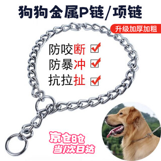 Tianmiaomiao dog chain p chain traction rope dog chain collar bolt dog walking medium and large dog collar neck collar chain metal anti-bite iron chain dog chain collar thickened 4.0 wire thickness 55 cm (recommended 40-50 jin jin equals 0.5 kg) high hardness, durable
