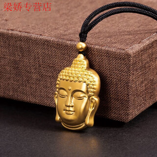 Graycewody old phoenix 999 gold buddha head pendant pure gold pure silver tathagata buddha gold-wrapped silver pendant for boyfriend and girlfriend mother buddha necklace + certificate old phoenix gold store model 30*50mm about 35 grams