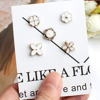 Qingyu pins to fix clothes, invisible seam-free buttons, concealed buttons for women's anti-exposure shirts and cardigans, removable snap buttons, versatile, small and fresh white (5 pieces)