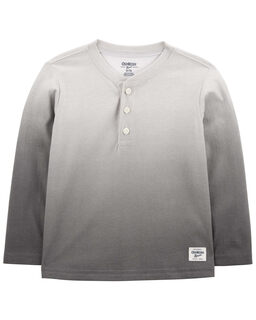 Oshkosh b gosh boys long sleeve raglan henley, black and white gradient black and white gradient 24 months