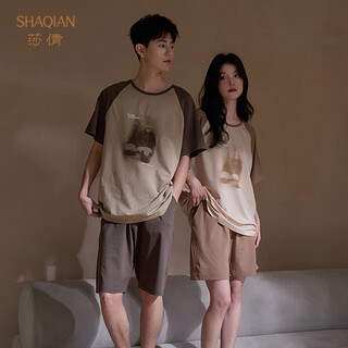 Sha qian's new summer couple pajamas modal cotton short-sleeved women's 2025 cool men's suit can be worn outside home clothes