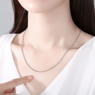 Hunter pt950 platinum necklace for women, platinum round beads, plain chain, clavicle chain with pendant sweater chain, weight 4.7-4.9g, length 53+2cm, thickness about 1.1mm8