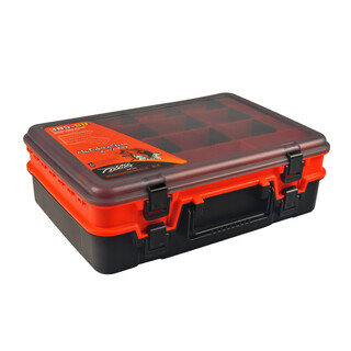 Large portable lure box multi-functional double-layer large tool box fishing gear complete storage portable vertical upgrade model black and red double-layer large bait box