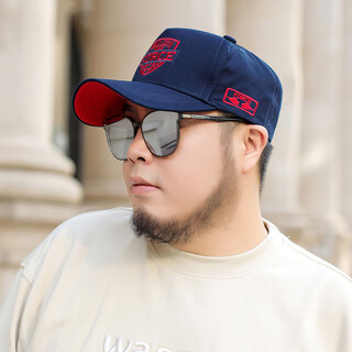Zhehan has a big head and a big face, a hat for men with big head circumference, summer oversized peaked cap, high top men's truck hat 63cm, navy blue, l plus size (59-65cm)
