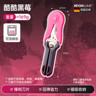 KOCHBLUME德国卡博美多能厨房剪刀磁吸新色家用强力鸡骨剪烤肉剪料理剪力康 酷酷黑莓