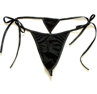 Meridian dry men's thong pants men's sexy low-waist transparent milk silk straps tight and comfortable underwear one-size-fits-all stretch black