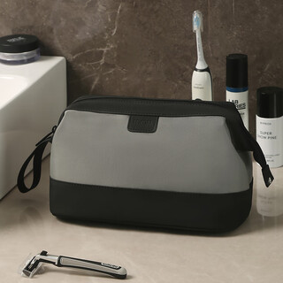 Tomill toiletry bag men's business trip portable storage bag travel toiletry storage bag waterproof dry and wet separation large capacity cosmetic bag british-standard style-grey