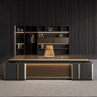 Yuzhu high-end boss desk office desk simple modern light luxury ceo desk chairman executive desk office desk and chair combination 2.0 meters light luxury boss desk