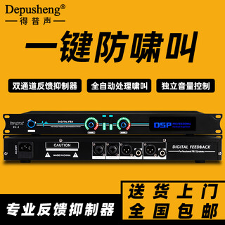 Depusheng d2.2 professional fully automatic anti-howling wireless microphone digital feedback suppression conference microphone frequency shifter stage processor two-in and two-out professional frequency shifter