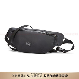 Arc'teryx (arc teryx) solid color durable waterproof logo zipper closure waist bag single shoulder crossbody bag men and women couple style black