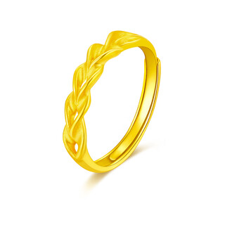 Zhaoliang gold ring for women, pure gold wheat ear ring for women, live adjustable proposal ring, wedding ring, gift for girlfriend, 2.25g