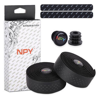 Npy road handlebar with bicycle thickened wrapped handlebar with anti-slip sweat-absorbent shock-absorbing strap handlebar wrapped cloth bent handlebar wrap npy polka dot handlebar tape - black