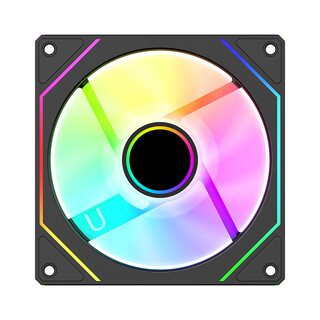 攀升星环风扇炫彩台式机电脑DIY主机12CM机箱风扇 幻影II代 ARGB 黑色正叶 三联包