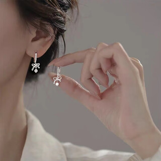 Kzd999 sterling silver butterfly earrings for girls new fashion design light luxury niche zircon pendant s925 sterling silver butterfly earrings lao fengxiang upgraded craftsmanship shiny/antioxidant