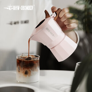 Mhw-3bomber bomber moka pot double valve high pressure hand brewed coffee pot espresso manual coffee machine gift cherry blossom powder-100ml-2~3 servings double valve 100ml
