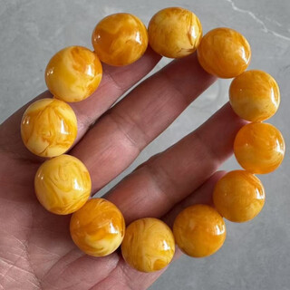Confucian baltic chicken fat yellow old beeswax bracelet old type barrel beads drum beads oval cylindrical yellow amber bracelet old beeswax oval style 18x19mm