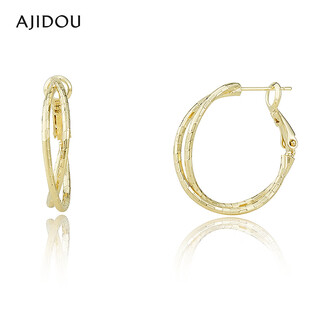 Ajidou fashion gold trend earrings gold 2 pieces