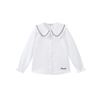 Pawinpawpawinpaw cartoon bear children's clothing 25 spring new girls lace lapel long-sleeved children's shirt