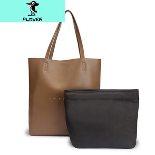 Plover new urban simple european and american genuine leather women's bag tote bag hand-held cowhide fashion single shoulder large capacity women's bag khaki