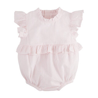 Mud pie baby girl pink plaid pleated bubble, mini pink plaid mini pink plaid 0-3 months