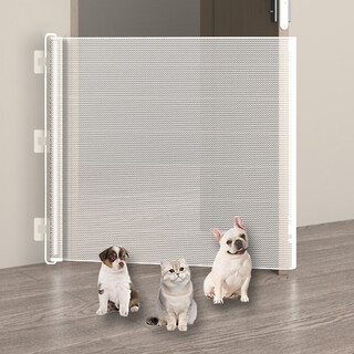 Gudong bear stair fence baby safety guardrail anti-cat guardrail dog fence guardrail door baffle pets free of punching 110*78 cm white (pet telescopic door rail)