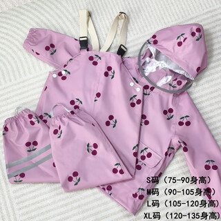 Shantou lincun 2025 split children's raincoat male and female baby waterproof overalls raincoat primary school kindergarten cherry s1 piece