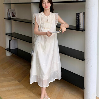 Lugeli dress women's new chinese style national style heavy industry jacquard embroidery dress summer new gentle style long skirt new chinese style dress l recommended 115-130 jin jin equals 0.5 kg