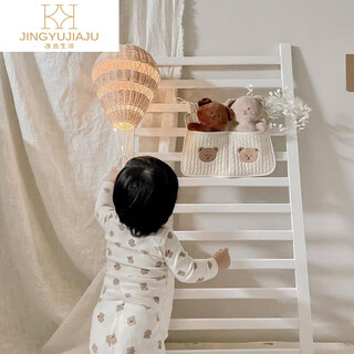 Ins korea 2021 new baby crib storage hanging bag storage storage bag diaper diaper bottle hanging bag bear hanging bag large size