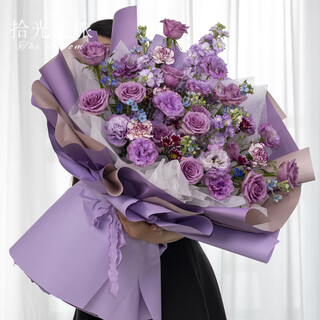 A giant bouquet of sunflowers, roses and extra-large flowers delivered to the same city as a gift for your girlfriend and best friend. elegant and romantic | song of the ocean with a large bouquet of purple elves, violets and blue star flowers.