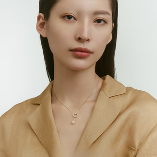 Youshu hussain dream freshwater necklace women's light luxury niche sterling silver clavicle chain french pendant necklace gold color 5-layer thickened gold plating