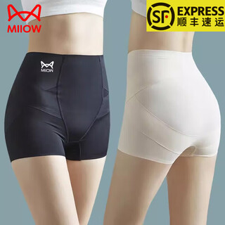 Catman high waist tummy control butt lifting underwear women's waist seamless boxer shorts safety pants body shaping buttock leggings high waist butt lifting black skin tone two l recommended 96-120jin jin is equal to 0.5kg