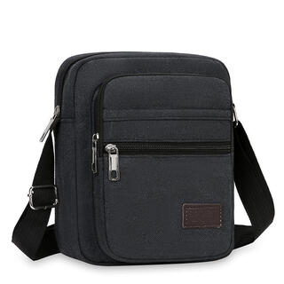 Vinoa new men's casual canvas bag construction site tool bag shoulder crossbody bag large repair portable tool bag men black