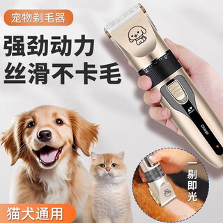 Pet shaver, dog clipper, electric clipper, dog hair trimmer, cat hair clipper, pet shop special, gold, maintenance oil + cleaning brush, four sizes of limit comb + tpc charging cable, detachable blade, easy to clean