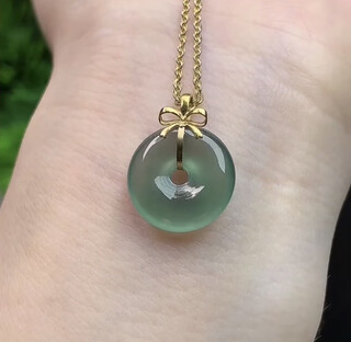 Lie rui safe buckle pendant a goods burmese stone button pendant plated with 18k gold inlaid with male and female baby style bow