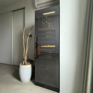 Dberlan embraco frequency conversion air-cooled embedded red wine cabinet constant temperature wine cabinet wine cabinet tea beverage refrigerator independent embedded dual-use high configuration level 1 energy efficiency jc318 mirror glass-frequency conversion dual temperature 109 bottles