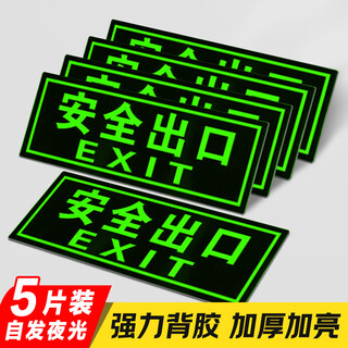 Aimo painted safety exit signs luminous wall stickers channel evacuation emergency self-luminous reminder stickers 36*14cm 5 sheets