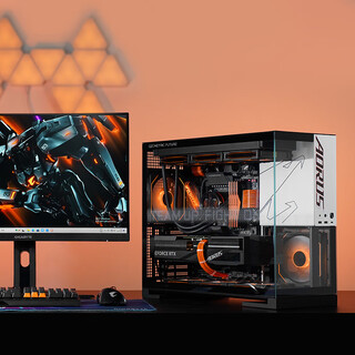 Gigabyte 12-issue interest-free rtx5080 5070ti super carving i9/i7/i5 e-sports game live broadcast design water-cooled geometric future model5 desktop diy computer host 2 i5 14600kf丨5070 super carving