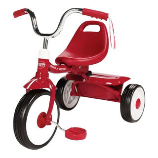 Radio Flyer儿童三轮车脚踏车宝宝小孩1-3-5岁轻便骑行自行车童车玩具 407红1.5-3岁身高82-95cm可折叠