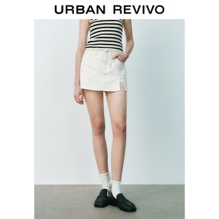 Ur2025 spring new women's fashionable contrasting color lace culottes style casual shorts uyu850042 white (short) 25