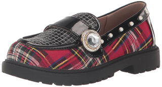 Betsey johnson unisex children's marim loafers red multi-color 13 kids