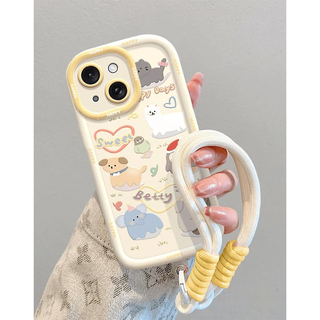 Wonderful choice of loving animals suitable for xiaomi 15 mobile phone case xiaomi14/13/12 new female civi3 cute red rice note14/13pro silicone all-inclusive k80/k70 anti-fall ycx loving animals free hand rope-antique white-puff shell xiaomi 15
