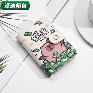 Yunluo cute capybara cartoon card holder for men and women, niche, large capacity, multiple card slots, thin, compact, anti-degaussing card jacket, qianlai (20 card slots + 2 function slots) regular version