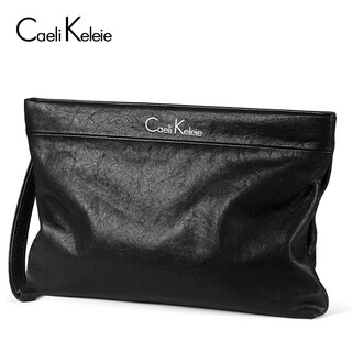Caelikeleie men's handbag genuine leather handbag men's clutch bag first layer cowhide large capacity clutch bag soft leather envelope bag k333 black large size