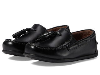 Florsheim boys jasper jr moccasin toe tassel (toddler/kids) loafers black//white 4.5 big kid