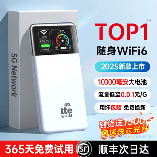 贝彩洁随身wifi5GHF无线随行wifi6网络2025款便携高速wifi7无限流量三网通用车载路由器宽带移动联通电信 5Ghz光纤版10000毫安-送免费流量