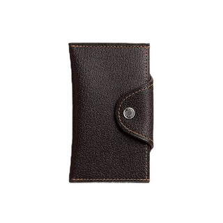 Hermes (hermes) unisex iliad card holder chamkila lambskin palladium-plated snap credit card holder card holder black brown regular
